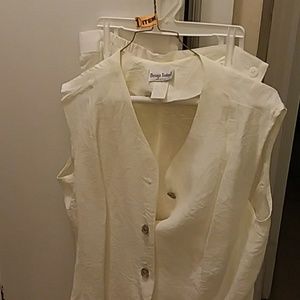 Three piece white pants  suit